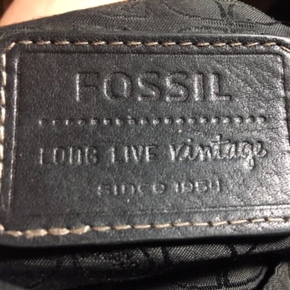 FOSSIL Black Super Soft Leather Satchel Zip Handbag Dbl Strap 13"x10" - Picture 10 of 16